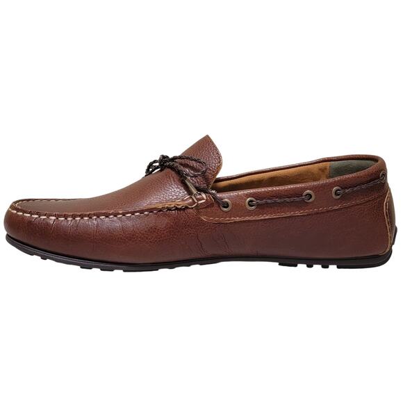 Barbour Men Moc Toe Slip On Driving Loafers Jenson Size US 12 UK 11 Cognac Brown - Picture 3 of 6